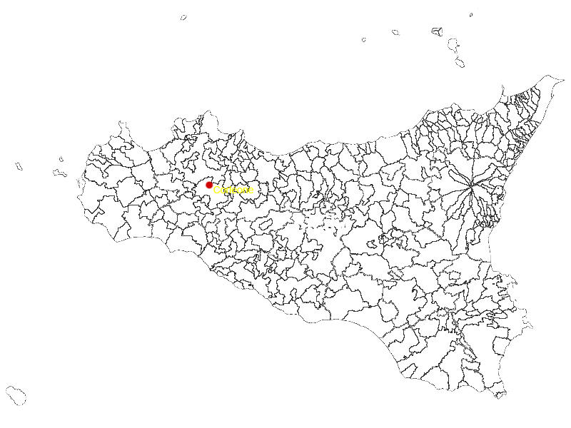 Sizilien-Karte mit Corleone